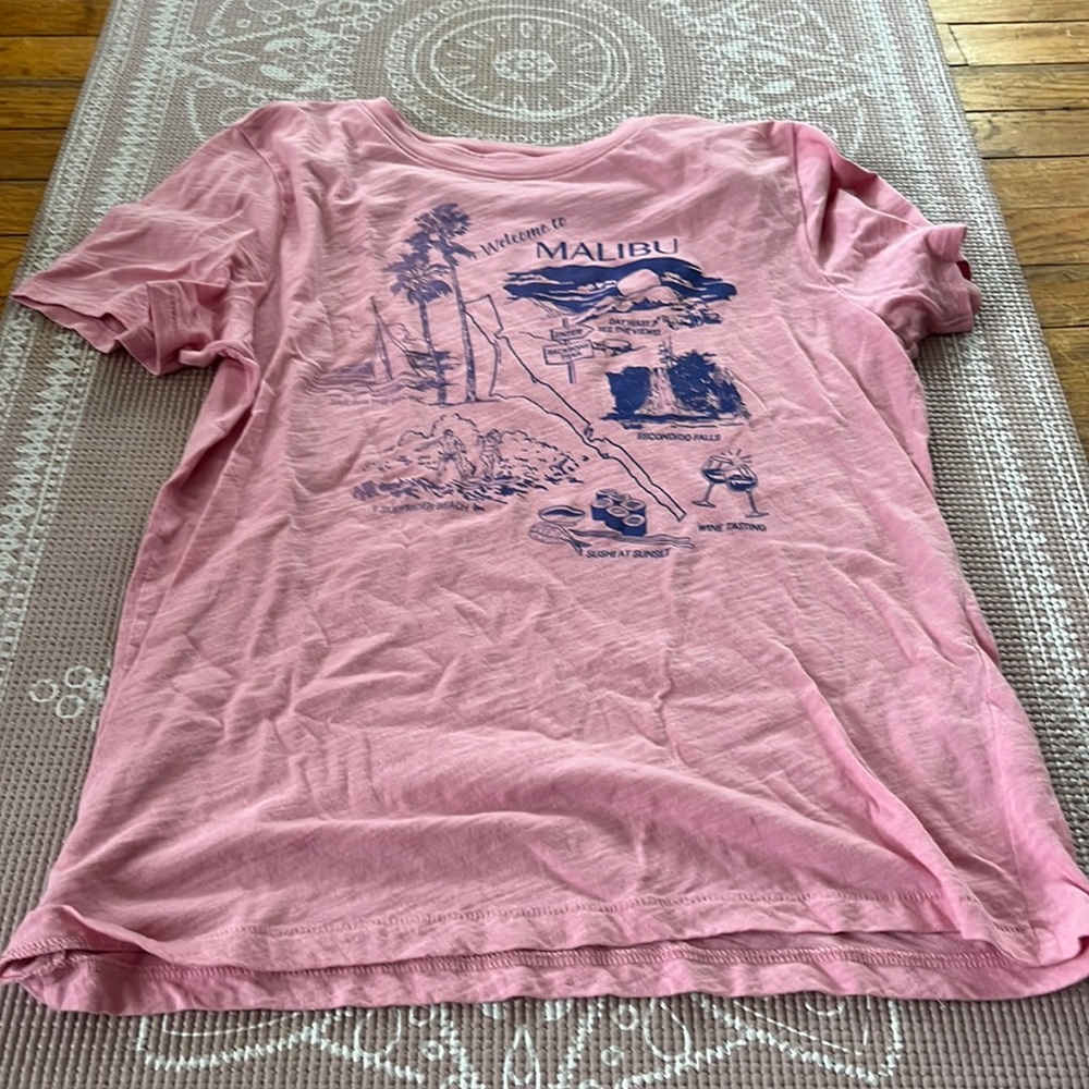 J crew pink Malibu graphic tee